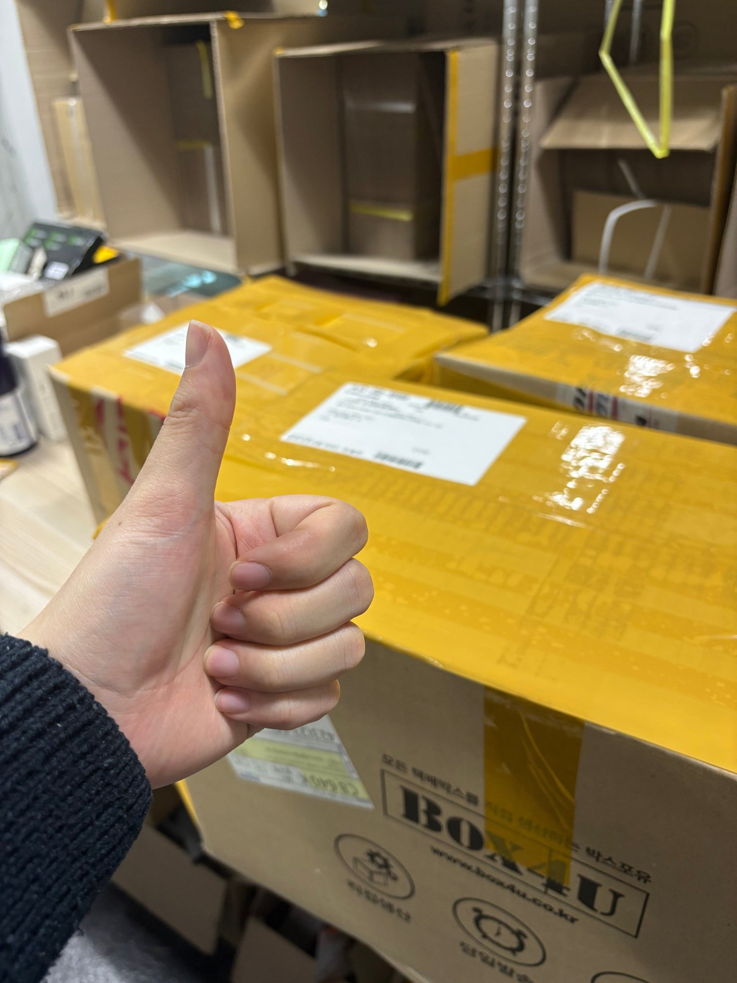 Korean skincare orders packed for Malaysia shipment